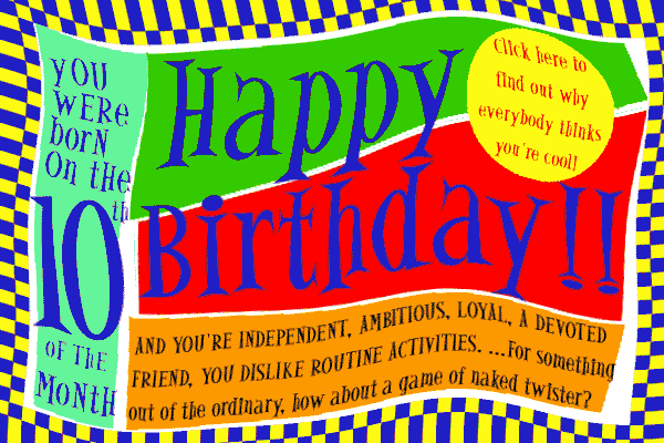 Numerology Birthday Card number 10 - your interest leans to the scientific, technical, and metaphysical.