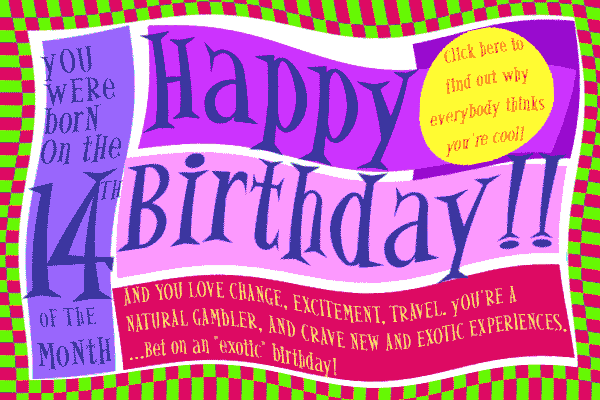 Numerology Birthday Card 14; you are exceedingly versatile and talented.