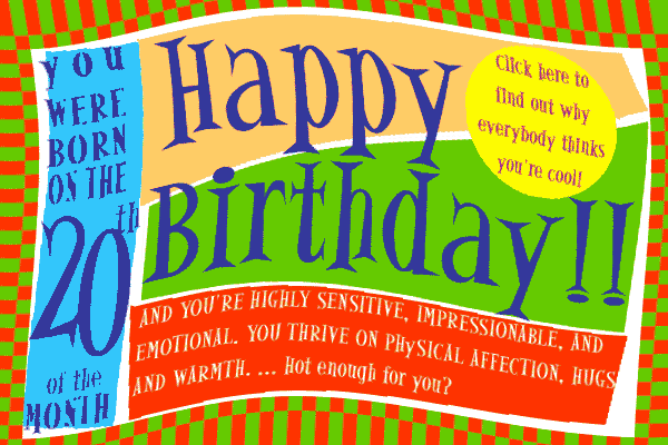 Numerology Birthday Card 20, by Decoz; your talent lies in your keen insight and your willingness act as an advisor to those who are able to wield power. 