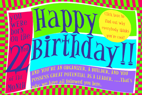 Numerology Birthday Card 22, by decoz; you are an organizer, or builder of an institution or business. 