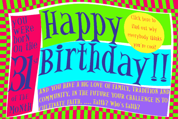 Numerology Birthday Card nr 31, by Decoz; Your challenge is to make the most of what you are doing right now.  