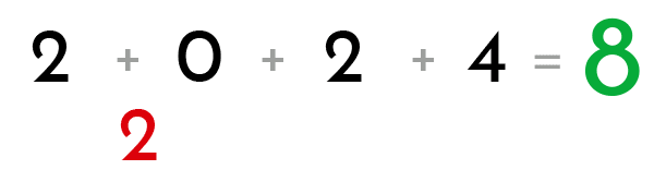 Deduct the first and second digits and place the result below it.