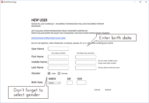 You want to make sure you enter their birthdata correctly, otherwise the numerology readings for this person will be inaccurate 