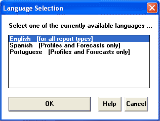 Language selection for the numerology readings can be controlled in the software
