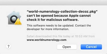 Final step to approve installing the World Numerology app