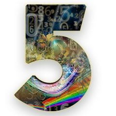 The numerology meaning of the number 5; The most dynamic of all numbers, the number of freedom 