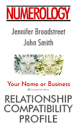 Our Relationship Profile compares all five core numbers with that of your partner, friend, family member, or co-worker.