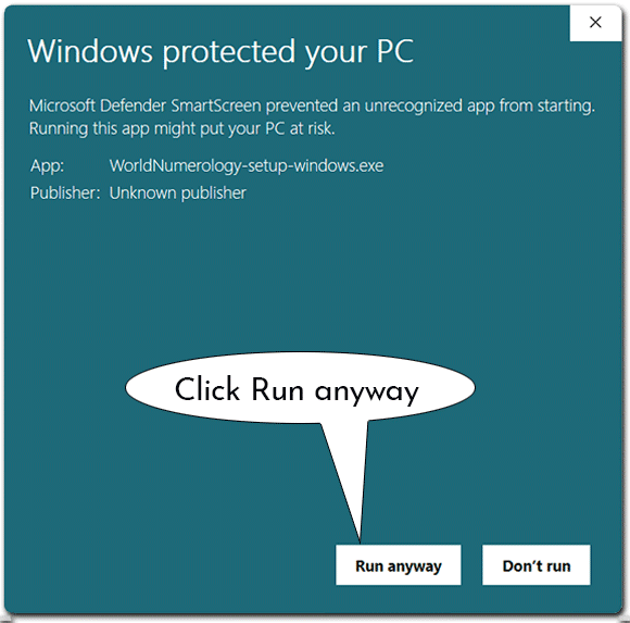 Step 1 to install the World Numerology app for Windows
